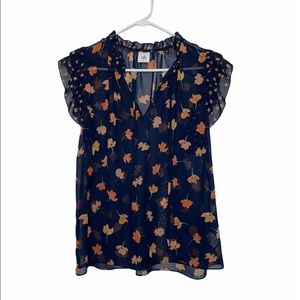 Cabi Women’s Blouse Navy Floral Size S